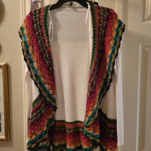 White & Rainbow Shrug